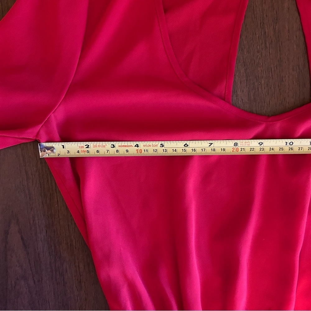 Show Me Your Mumu Women's Size Medium Red Rainey Mini Dress Long Sleeves Cut Out - Picture 11 of 14
